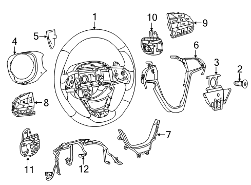 2022 Jeep Grand Cherokee WK Steering Wheel & Trim Diagram