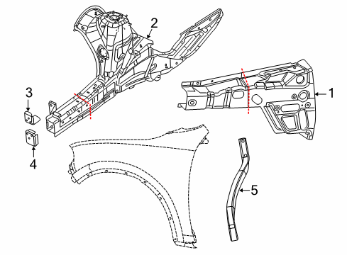 2022 Dodge Durango Structural Components & Rails Diagram