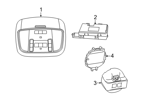 2022 Jeep Grand Cherokee WK Overhead Console Diagram