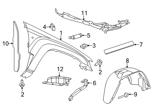 2021 Jeep Grand Cherokee PANEL-FENDER Diagram for 55369597AG