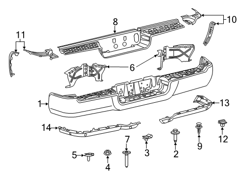 2022 Ram 3500 Bumper & Components - Rear Diagram