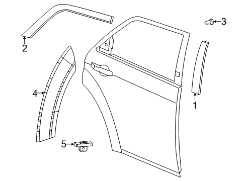 2023 Dodge Charger Exterior Trim - Rear Door Diagram