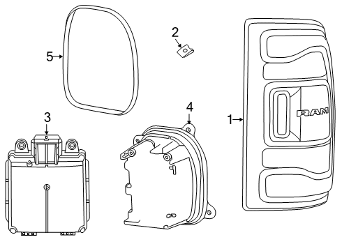 2021 Ram 2500 LAMP-TAIL Diagram for 68548947AA