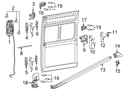 2021 Ram ProMaster 2500 LATCH-SLIDING DOOR Diagram for 68645220AA