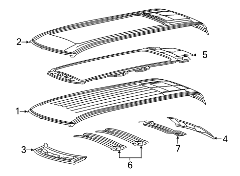 2022 Ram 1500 Roof & Components Diagram 1