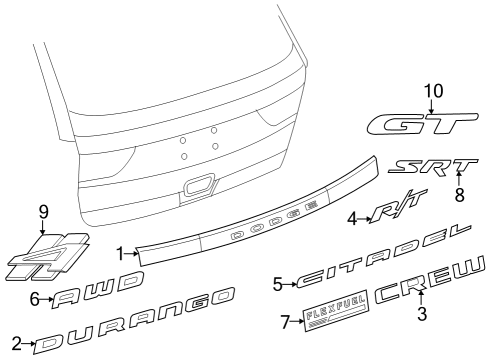 2014 Dodge Durango LIFTGATE Diagram for 68156575AH