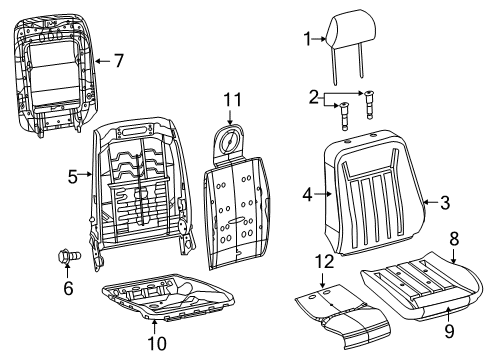 2021 Chrysler 300 Front Seat Components Diagram 1