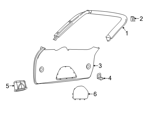 2022 Dodge Durango Interior Trim - Lift Gate Diagram