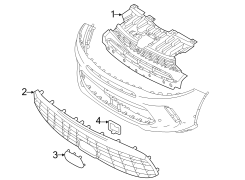 2024 Dodge Hornet GRILLE-FASCIA Diagram for 7SA18U00AA