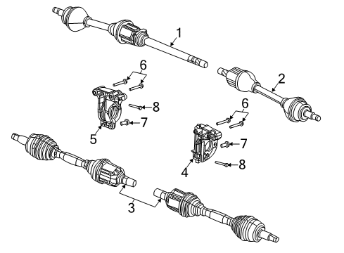 2022 Jeep Compass Drive Axles - Front Diagram