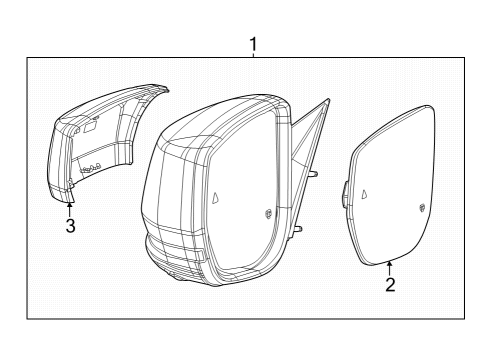 2022 Jeep Grand Cherokee Mirror Replacement Diagram for 68522821AA