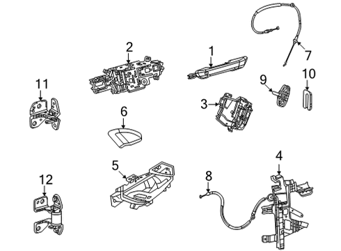 2022 Jeep Wagoneer OUTSIDE HANDLE TO LATCH Diagram for 68426072AD