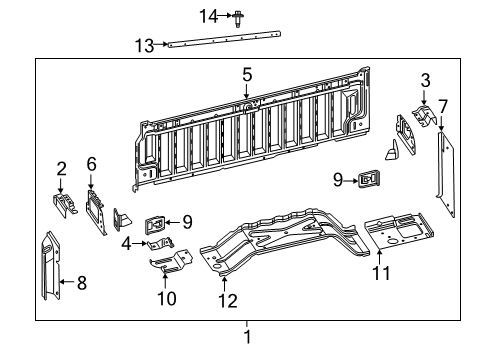 2022 Ram 1500 Front & Side Panels Diagram 1