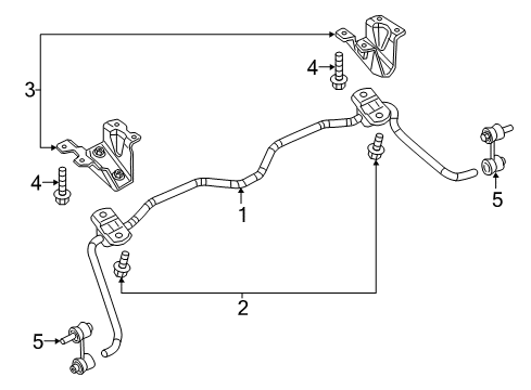 2021 Ram ProMaster City Rear Suspension Components, Stabilizer Bar Diagram 3