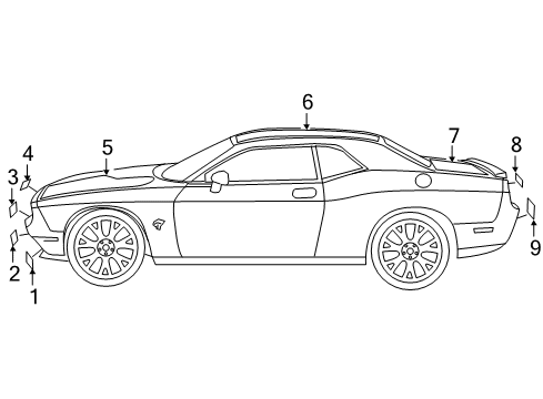 2023 Dodge Challenger Stripe Tape Diagram 3