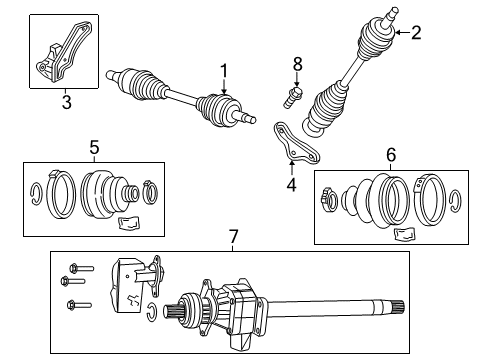 2021 Chrysler 300 Drive Axles - Front Diagram