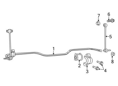 2022 Ram 1500 Classic Stabilizer Bar & Components - Rear Diagram