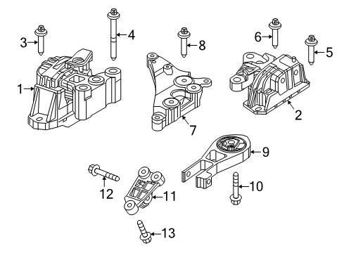 2022 Jeep Compass TRANSMISSION MOUNT Diagram for 68467904AB