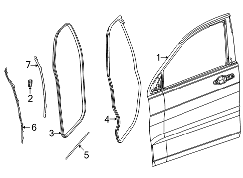 2024 Jeep Grand Wagoneer L Door & Components Diagram 1