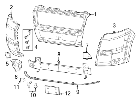 2023 Ram ProMaster 2500 FASCIA-FRONT BUMPER Diagram for 7KR14JXWAA