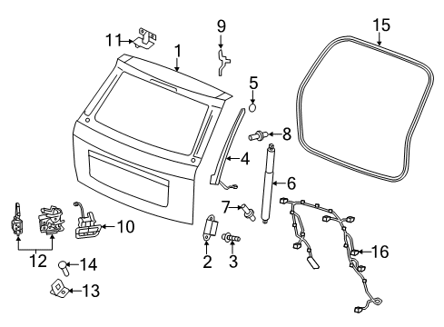 2015 Dodge Durango Unit-LIFTGATE Diagram for 68333902AE