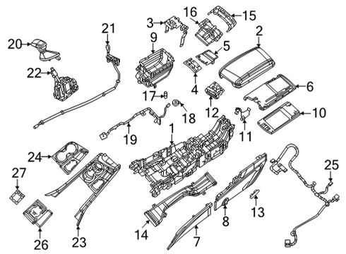 2021 Dodge Durango BEZEL-GEAR SHIFT INDICATOR Diagram for 7EB29LA8AE