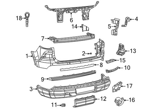 2024 Jeep Grand Cherokee L Bumper & Components - Rear Diagram 2