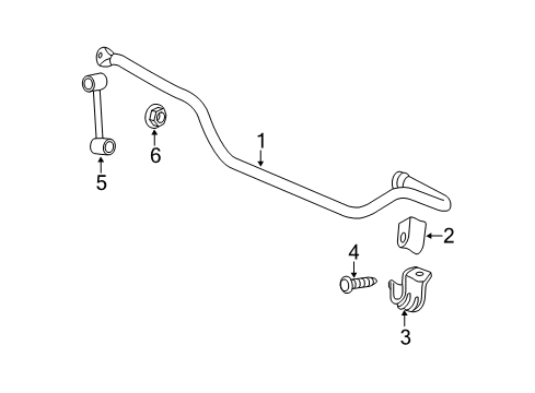 2022 Jeep Grand Cherokee WK Stabilizer Bar & Components - Front Diagram 1