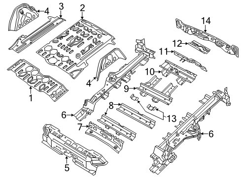 2021 Ram ProMaster City Rear Floor & Rails Diagram