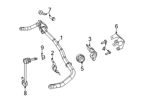 2023 Dodge Challenger Clamp-STABILIZER Bar Diagram for 68469871AA