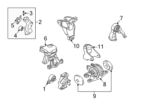 Bracket-Engine Front Mounting Diagram for 1091A093