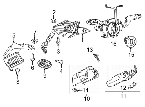 2015 Ram ProMaster 1500 COLUMN-STEERING Diagram for 1ZP20JXWAE