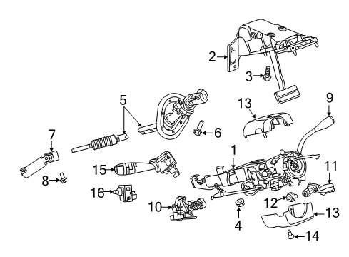 2022 Ram 1500 Classic Steering Column & Wheel, Steering Gear & Linkage, Shroud, Switches & Levers Diagram 3