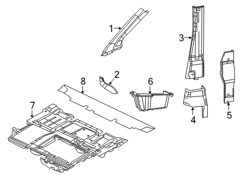 2021 Ram ProMaster City Interior Trim - Pillars Diagram