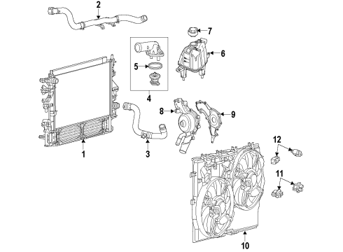 2022 Ram ProMaster 1500 Cooling System, Radiator, Water Pump, Cooling Fan Diagram 2