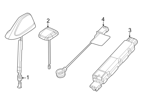 2024 Jeep Grand Cherokee ANTENNA-CABLE & BASE ASSY Diagram for 7EC80MBJAA