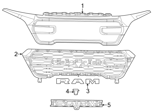 2023 Ram ProMaster 2500 GRILLE-GRILLE Diagram for 7KF39SZ0AA