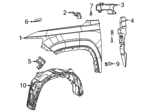 2023 Jeep Grand Wagoneer L Fender & Components Diagram