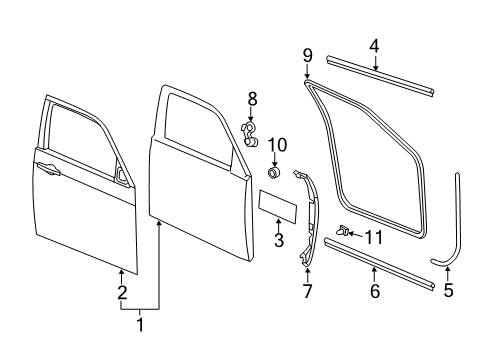 2023 Dodge Charger Door & Components Diagram 1