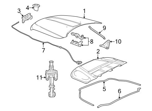 2023 Jeep Grand Cherokee L Hood & Components Diagram