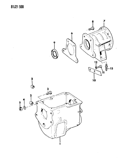 1984 Jeep Wrangler Transmission Case, Extension & Miscellaneous Parts Diagram 5