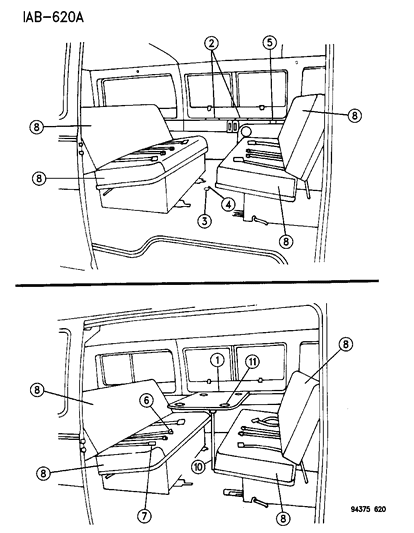 1994 Dodge Ram Wagon Travel Seat System Diagram 1
