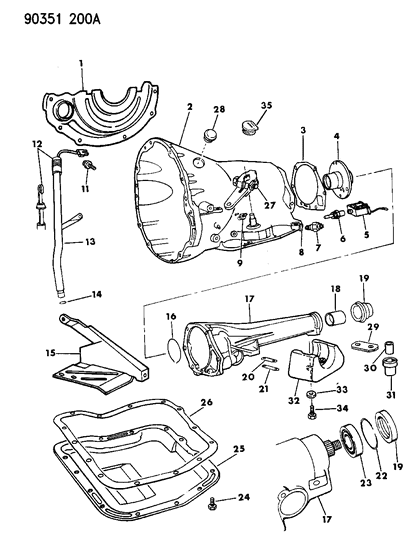 1991 Dodge Ram Wagon Case & Related Parts Diagram 3