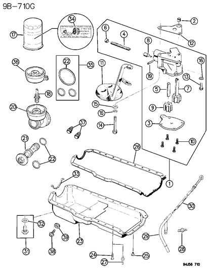 1996 Jeep Cherokee Gasket-Oil Pan Diagram for 53007568