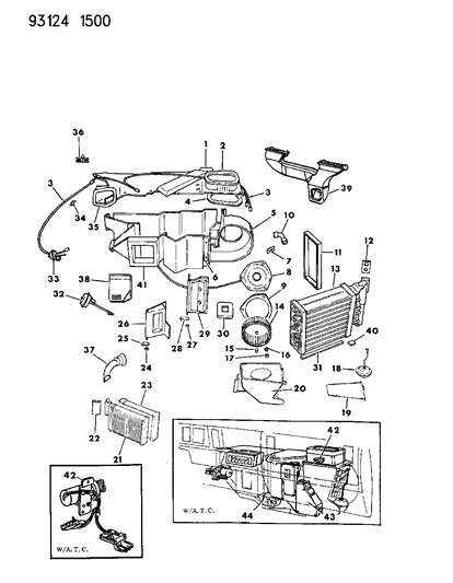 1993 Dodge Shadow Motor, A/C. Blower (Use Insul. 4419526) Diagram for R5264068