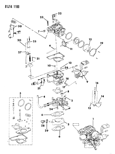 Carburetor & Component Parts - 1984 Jeep Wrangler