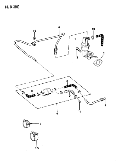 1985 Jeep Wrangler Fuel Pump & Filter Diagram 2