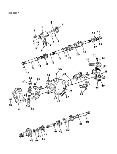 1985 Dodge W350 Ring-Front Axle Shaft Diagram for 4137739
