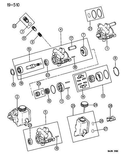 1995 Jeep Cherokee Seal-Power Steering Pump Shaft Diagram for 4728247