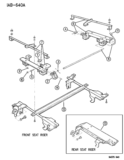 1994 Dodge Ram Wagon Travel Seat System Diagram 3